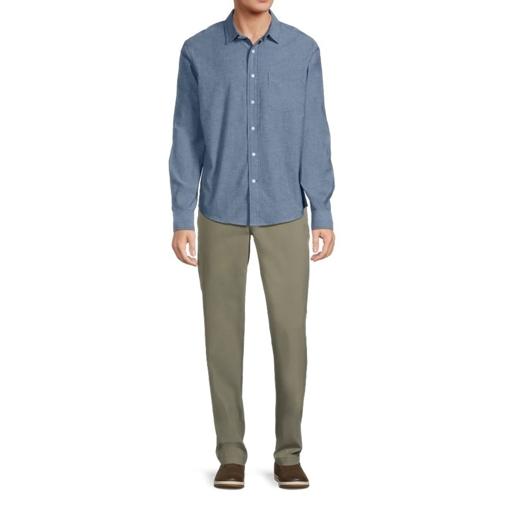 George Men's Long Sleeve Poplin Button-Up Shirt - Picture 5 of 6